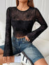 Spiderweb Print Sheer Mesh Long Sleeve Top - product image 2