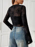 Spiderweb Print Sheer Mesh Long Sleeve Top - product image 5