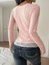 Square Neck Lace Trim Textured Top - product image 4
