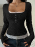Square Neck Lace Trim Textured Top - product image 5