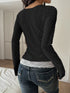 Square Neck Lace Trim Textured Top - product image 8