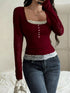 Square Neck Lace Trim Textured Top - product image 10