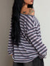 Striped Off-Shoulder Long Sleeve Top - product image 3