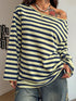 Striped Off-Shoulder Long Sleeve Top - product image 5