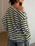 Striped Off-Shoulder Long Sleeve Top - product image 7
