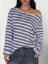 Striped Off-Shoulder Long Sleeve Top - product image 9