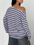 Striped Off-Shoulder Long Sleeve Top - product image 10