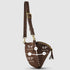 Chocolate suede bag measurement image showing 17.7 by 5.9 by 9.4 inches