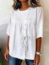 Tie-Front Decorative Button Blouse – Sizes S–3XL - product image 2