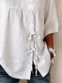 Tie-Front Decorative Button Blouse – Sizes S–3XL - product image 3