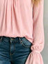 V-Neck Flounce Sleeve Blouse - product image 3