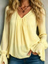 V-Neck Flounce Sleeve Blouse - product image 4