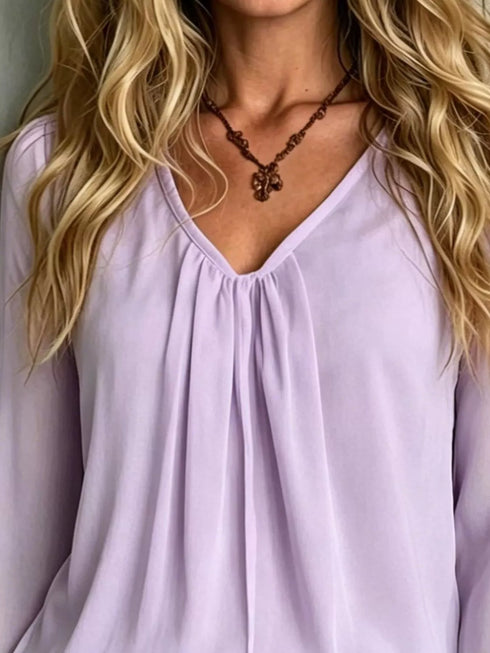 V-Neck Flounce Sleeve Blouse - product image 8