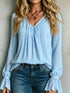 V-Neck Flounce Sleeve Blouse - product image 10