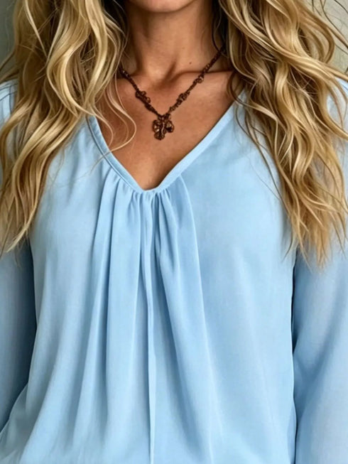 V-Neck Flounce Sleeve Blouse - product image 11