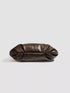 Brown Glossy Hobo Shoulder Bag with Matching Pouch: Brown hobo bag, bottom product view