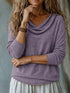 Women's Cowl Neck Long Sleeve Stretch Top - product photo 3