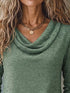 Women's Cowl Neck Long Sleeve Stretch Top - product photo 5