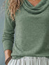 Women's Cowl Neck Long Sleeve Stretch Top - product photo 6