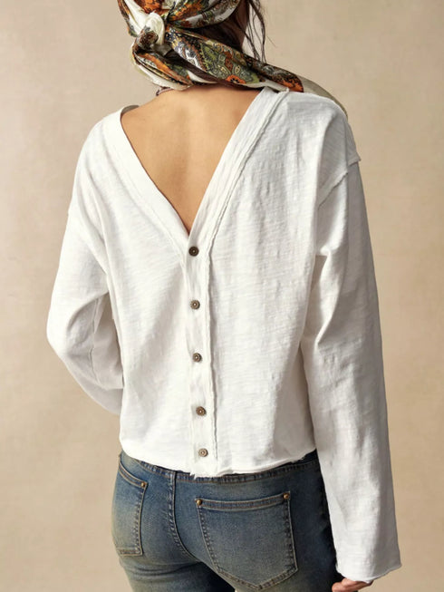Women's Exposed Seam Two-Way Button-Up Shirt - product photo 3
