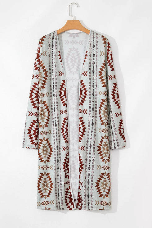 Women's Geometric Open-Front Longline Cover-Up - product photo 3