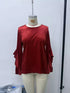 Women's Velvet Ruffle Sleeve Round-Neck Top - product photo 8