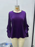 Women's Velvet Ruffle Sleeve Round-Neck Top - product photo 14