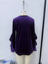 Women's Velvet Ruffle Sleeve Round-Neck Top - product photo 15