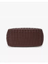 Coffee Brown Woven-Texture Shoulder Bag: Brown bag bottom panel, product view
