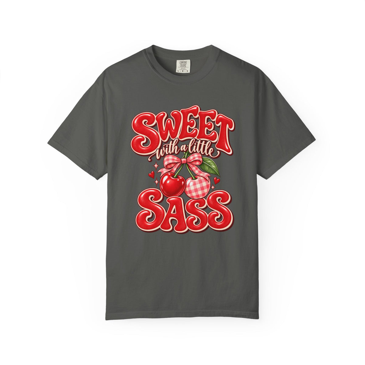 Sweet With a Little Sass Cherry Graphic Tee — Comfort Colors®