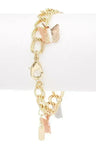 Femstylo Mixed-Tone Butterfly Charm Bracelet