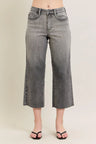 Judy Blue Gray Embroidered Wide-Leg Capri Jeans – 88949