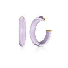 Gold & Honey Medium Illusion Lucite Hoop Earrings