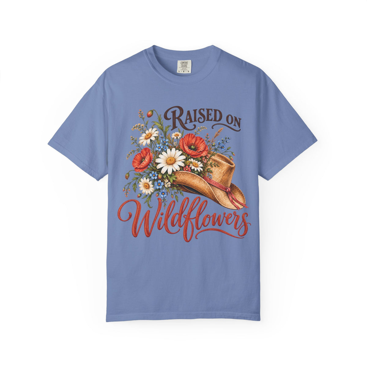 Raised on Wildflowers Cowboy Hat Tee | Comfort Colors®