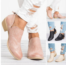 Women’s Faux Suede Ankle Boots with Back Zipper