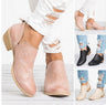 Women’s Faux Suede Ankle Boots with Back Zipper