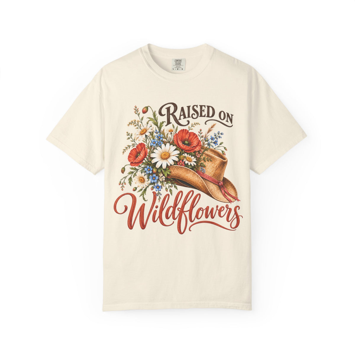 Raised on Wildflowers Cowboy Hat Tee | Comfort Colors®