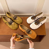 Women’s Suede-Look Lace-Up Ballet Flats