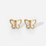 Dloria Gold-Plated Mother-of-Pearl Butterfly Stud Earrings