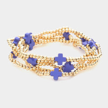 Madeline Love Cross Bead Stretch Bracelet Set — 5 Pieces