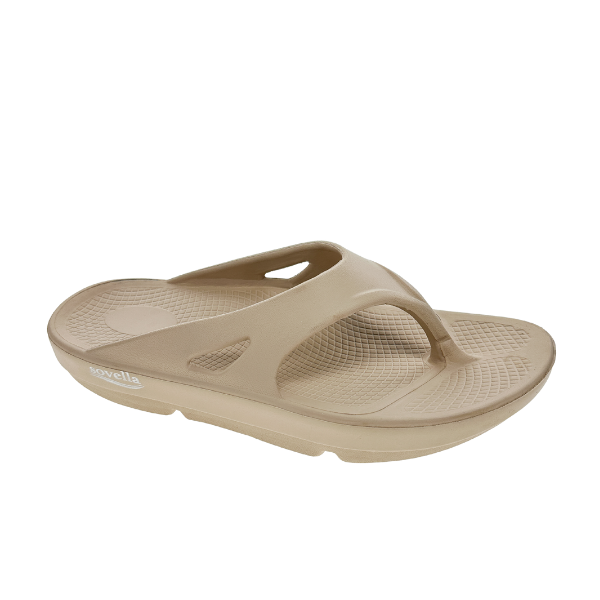 Beige Arch-Support Thong Sandals | Rebound Foam | Sovella