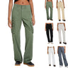 High-Waisted Adjustable Cargo Pants with Pockets