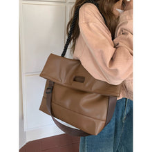 Foldover Hobo Shoulder Bag — Brown or Black