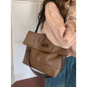 Foldover Hobo Shoulder Bag — Brown or Black
