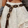 Brown Western Studded Faux Leather Belt