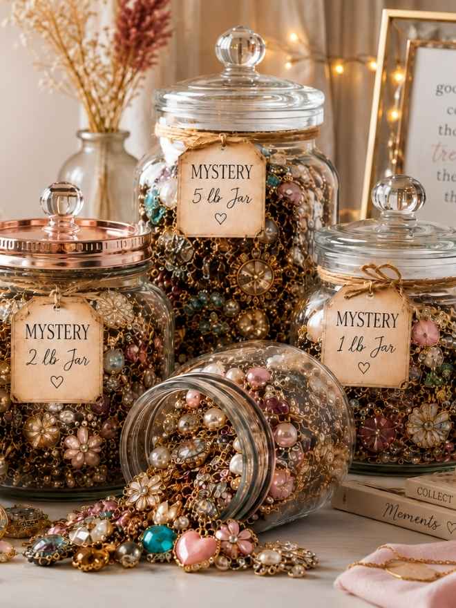 Mystery Jewelry Bags filled with colorful surprise treasures